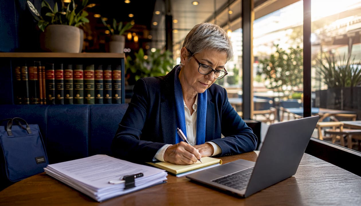 Lawyer taking notes on co-ownership agreements