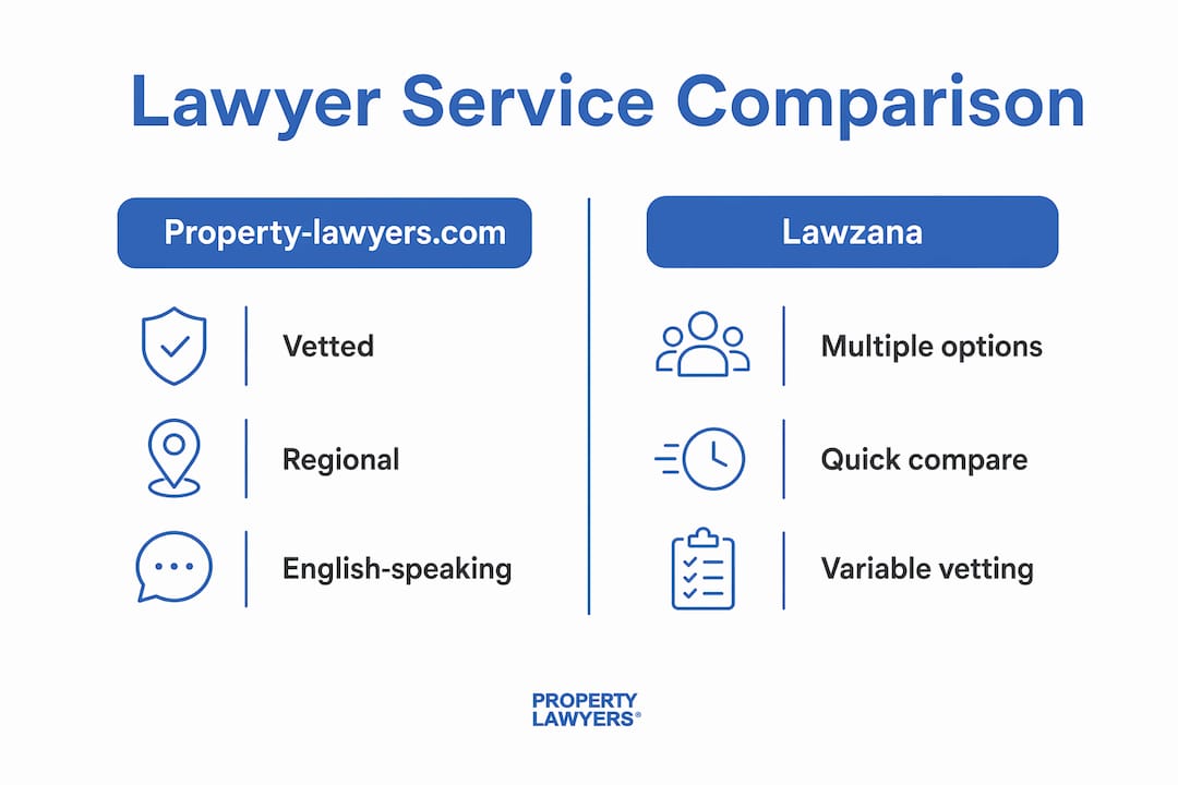 Infographic comparing JFB Lawyers alternatives