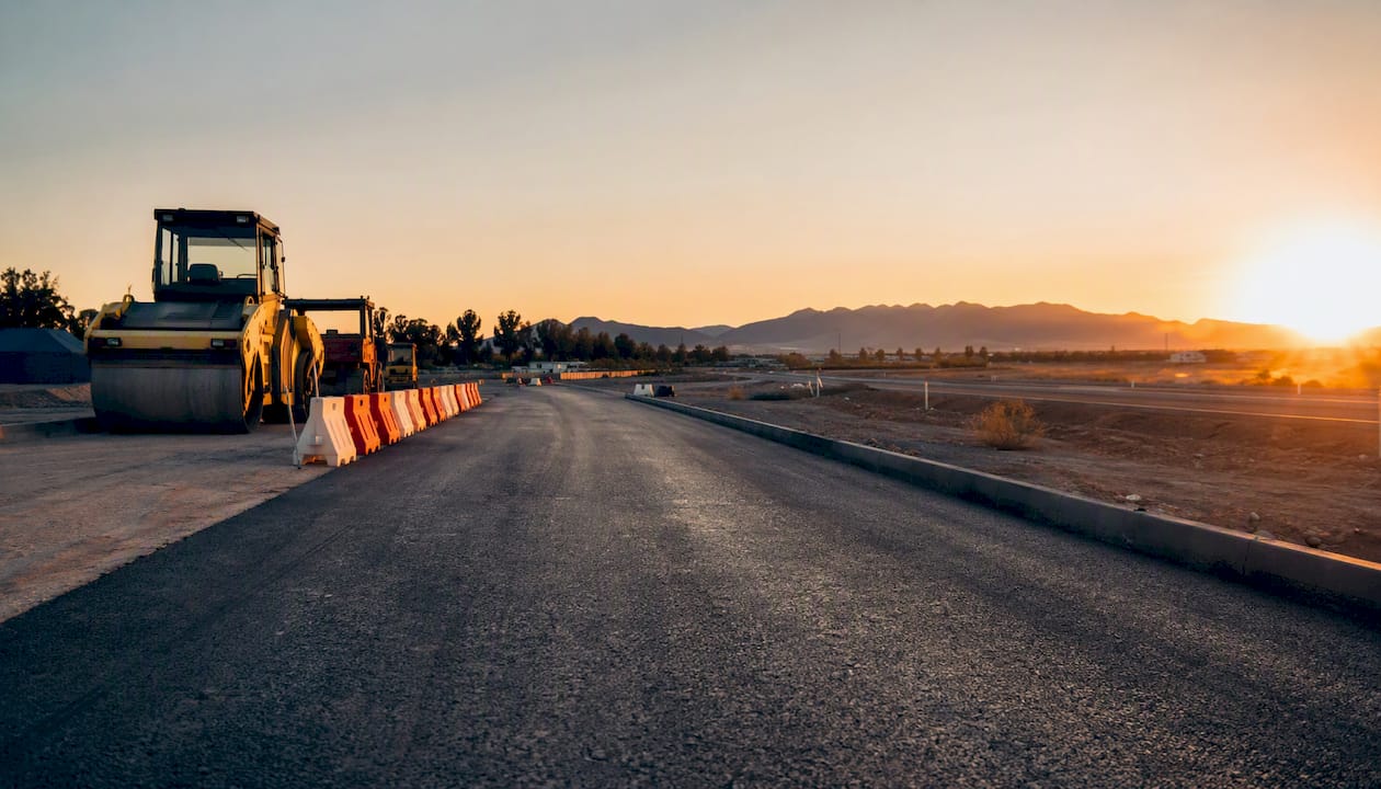 Urban road construction in Spain