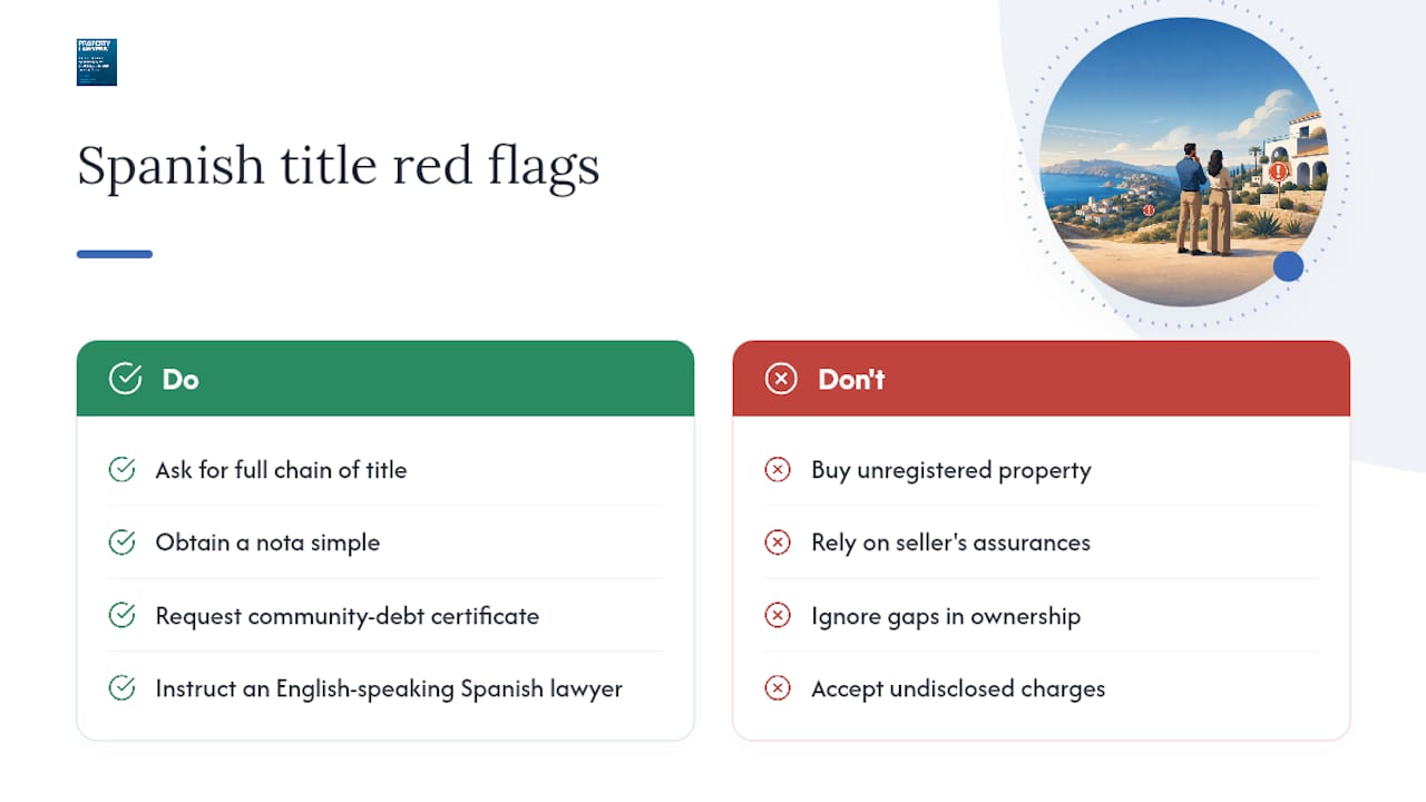 What are the biggest red flags in a Spanish title? — overview diagram