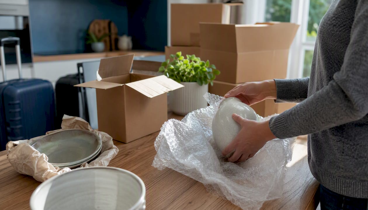 Packing household goods for move