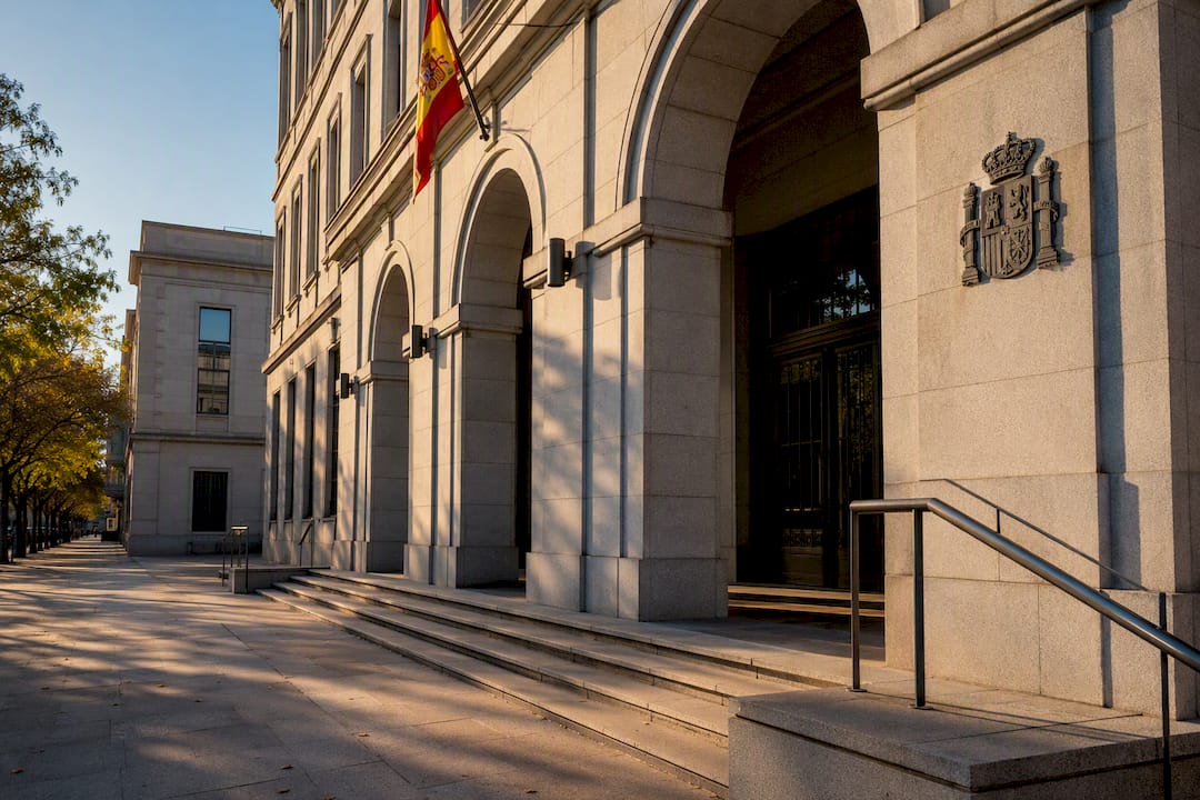 Facade of a Spanish courthouse building